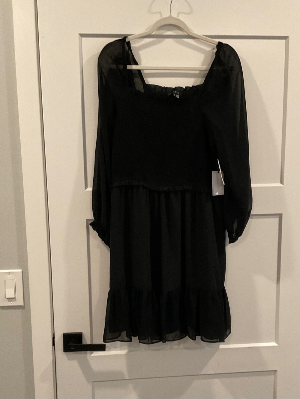 1. State Black Tiered Long-Sleeve Girls Dress